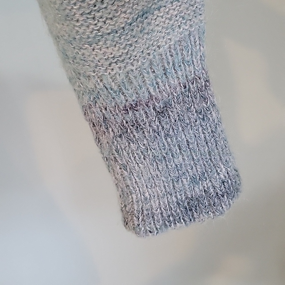 Anthropologie knitted & knotted blue mohair cardigan.  Size is Large. - Picture 5 of 8